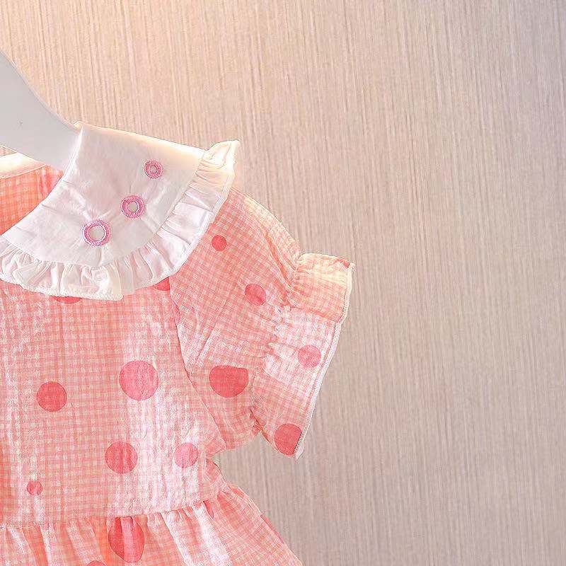 【Baru Datang!!】0-4Tahun QZ-98  Dress anak perempuan/Gaun putri lengan pendek Mickey Imut  Fashion Anak Impor