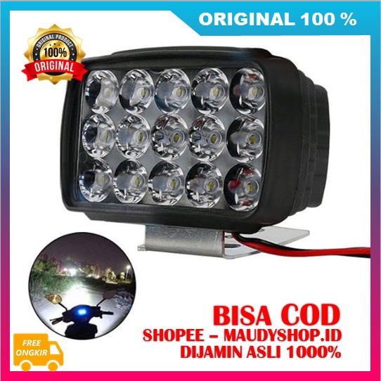 BELI 1 GRATIS 1 Lampu Sorot 15 LED White Light Lampu Sorot Motor Mobil ASLI ORI