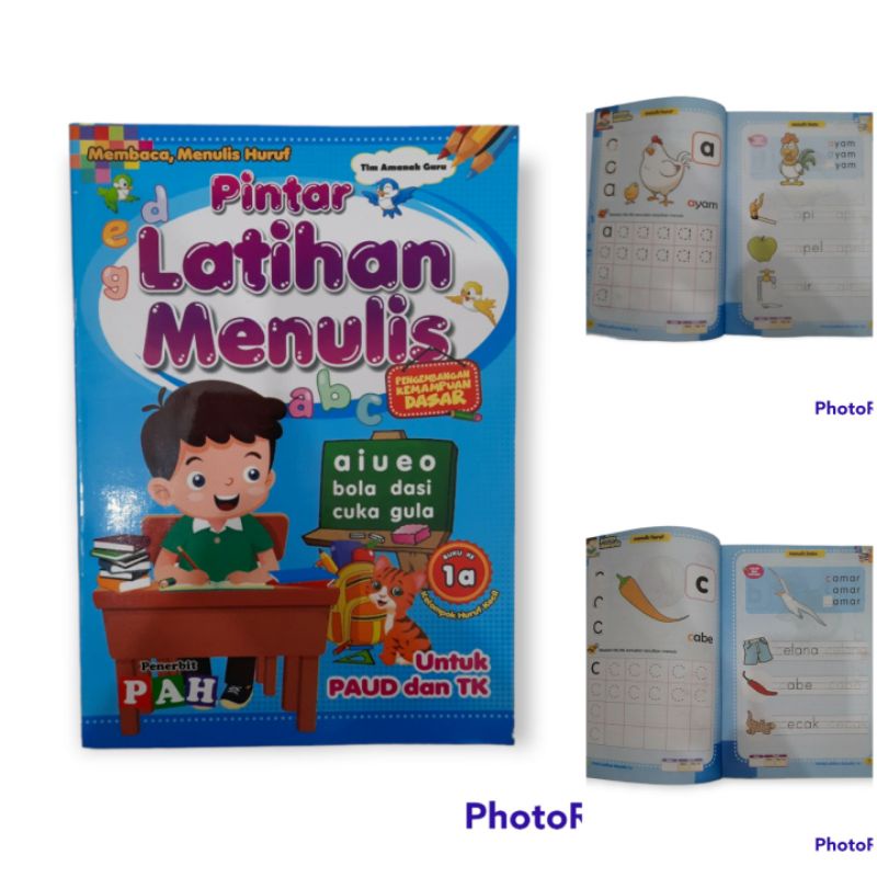 Buku Pintar Latihan Menulis 1A Dan 1B Untuk PAUD Dan TK Full Colours PAH