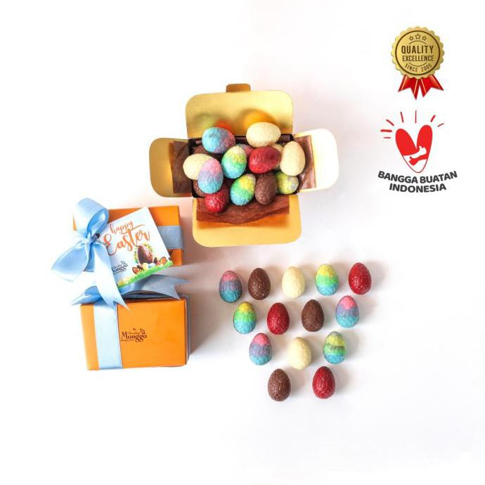 

Pasti Ready Cokelat Easter Eggs Collection| Chocolate Monggo | Coklat Telur Paskah - Pralin Eggs X10