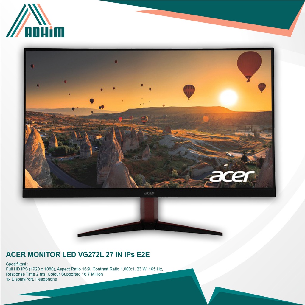 Monitr ACER 27" VG272 LV IPS FHD E2E Frameless 0.5ms 165Hz DCI-P3 90% UM.HV2SN.V01 (NEW-I)  Display 