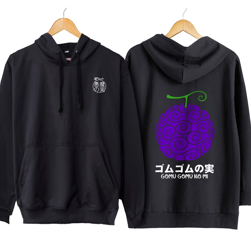 Jaket hoodie jumper anime GOMU GOMU NO MI DEVIL FRUIT DEVIL FRUIT - ONE PIECE material cotton fleece
