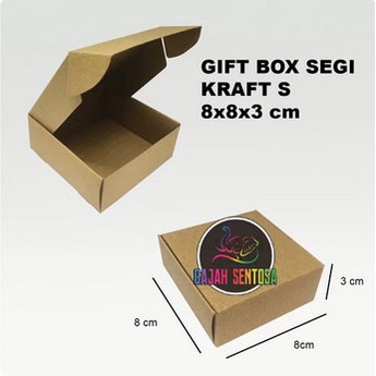 

KOTAK / BOX GIFT / HADIAH SOUVENIR SEGI 4 KRAFT 8x8x3 cm
