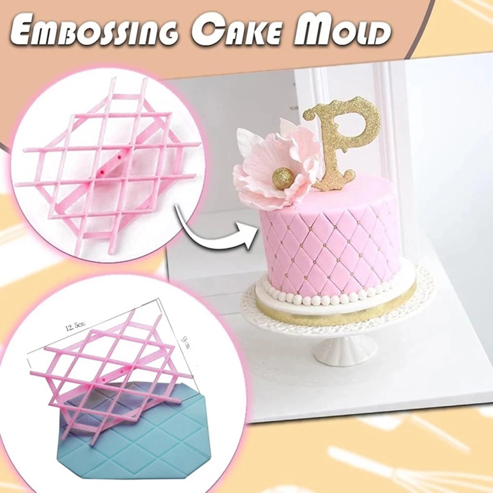 Geometric Diamond Pattern Cake Plastic Mold/Grid Shaped Plastic Baking Molds / Handmade Baking Cake Molds / Home kitchen Cooking DIY Bake Gadgets / Baking Accessories