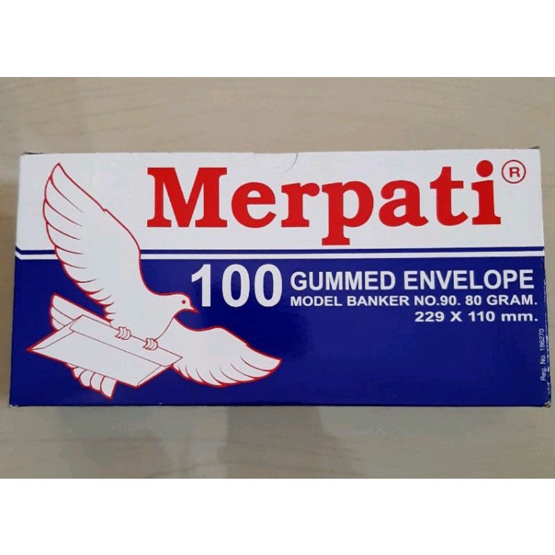 

Amplop putih panjang/amplop putih merpati uk.229x110mm no.90 (ecer)