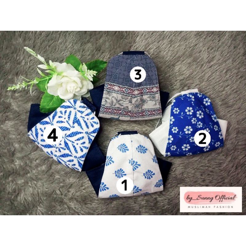 Masker Hijab Kain Motif 3ply Motif Batik