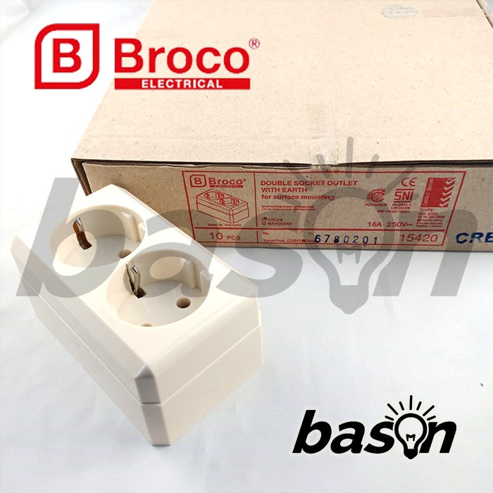 BROCO 15420 Double Socket Outlet Outbow - Stop Kontak Dobel