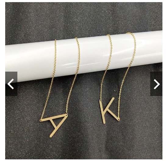 Fifi Fashion Kalung Anti Karat Inisial Nama Huruf 2cm