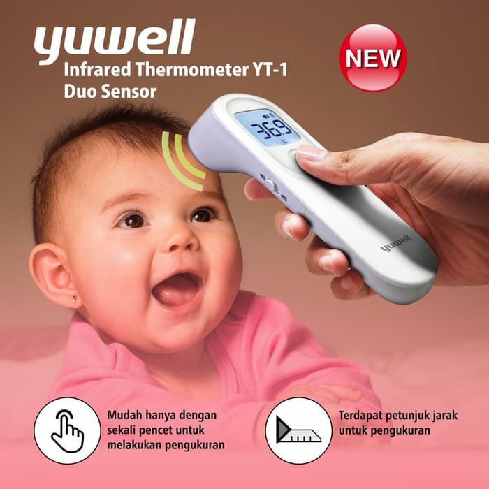 TERMOMETER YUWELL YT 1 . THERMOMETER DAHI YUWELL . ALAT PENGUKUR SUHU BADAN INFRA RED