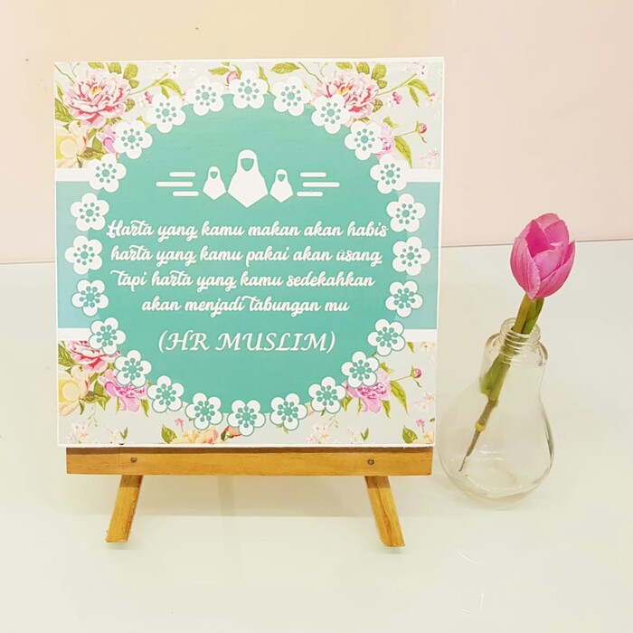 Jual Stand Penyangga Papan Quote Islamic Tosca Shabby Chic Hiasan Rumah