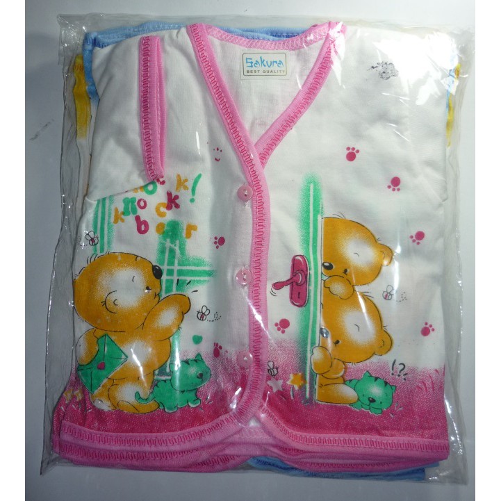 BAJU KATUN PENDEK PUTIH POLA 1 LUSIN Baju Bayi Katun Pendek Limited Edition PP001