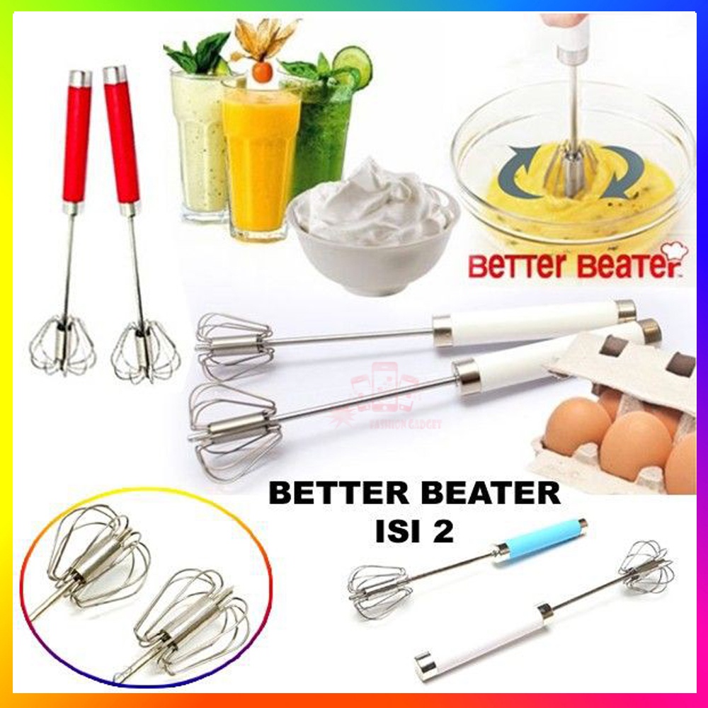 ( DAPAT 2 PCS ) Mixer Manual Better Beater Hand Mixer Otomatis ( Manual )  Pengocok Telur Pengocok Adonan  Warna Acak