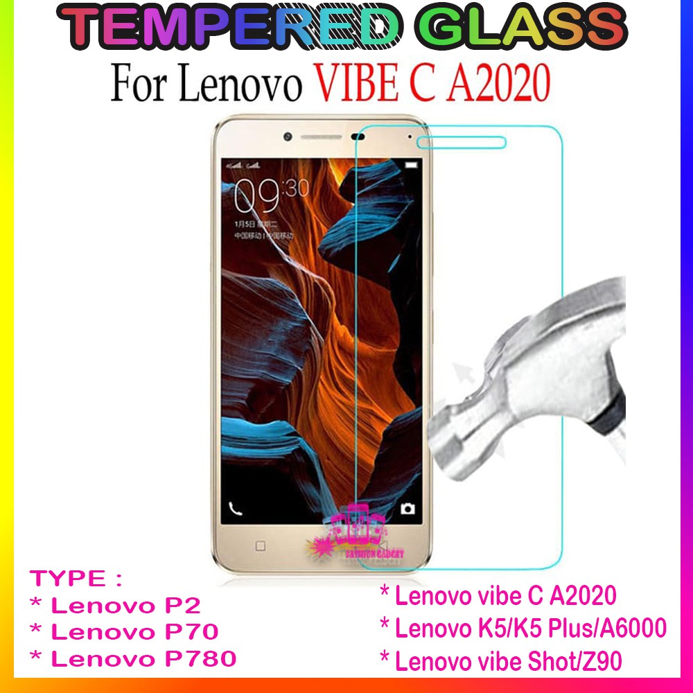 TEMPERED GLASS LENOVO P1 TURBO / LENOVO P70 / LENOVO P780 / LENOVO A2020 / LENOVO K5 / LENOVO K5 PLUS / LENOVO A6020 / LENOVO Z90 ANTI GORES KACA TEMPER GLASS