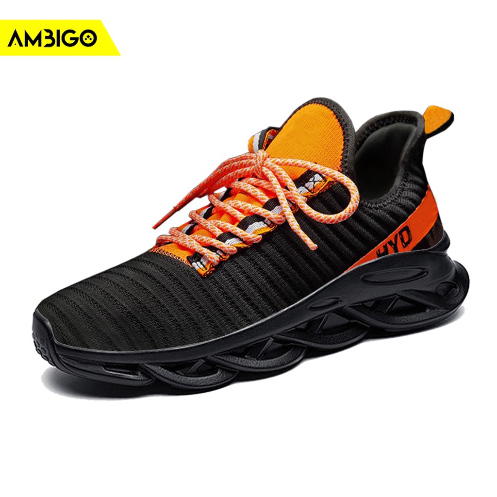 [ PRODUK IMPORT 100% ] Sepatu Sneaker Ambigo HYD MEN Running Shoes Sepatu Sneakers Olahraga Pria Fitness Sepatu Lari HITAM