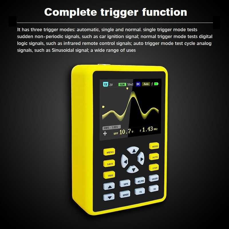 FNIRSI Digital Oscilloscope Handheld Portable 100MHz 500MS/s - 5012H - Yellow