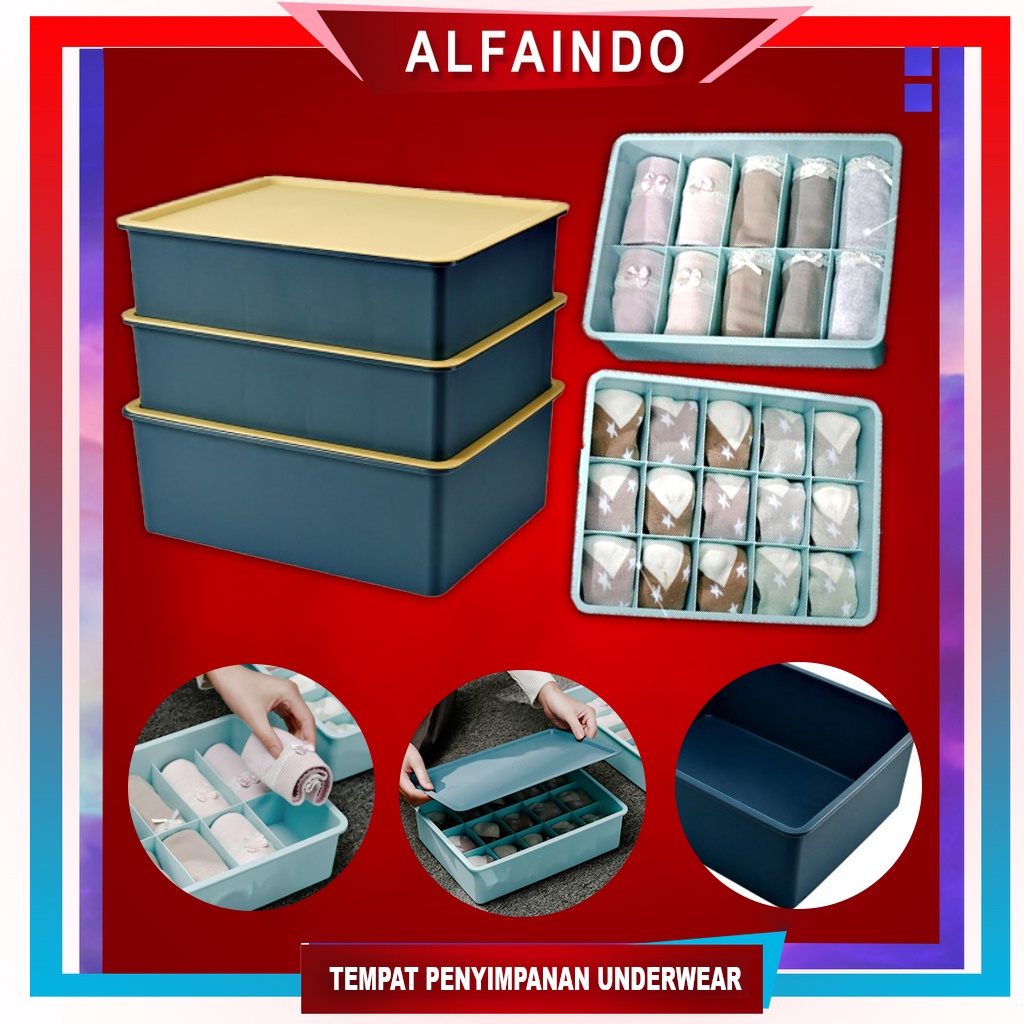 Kotak Penyimpanan Underwear Pakaian Serbaguna Plastik Tempat Kotak Organizer Storage Box - USB010