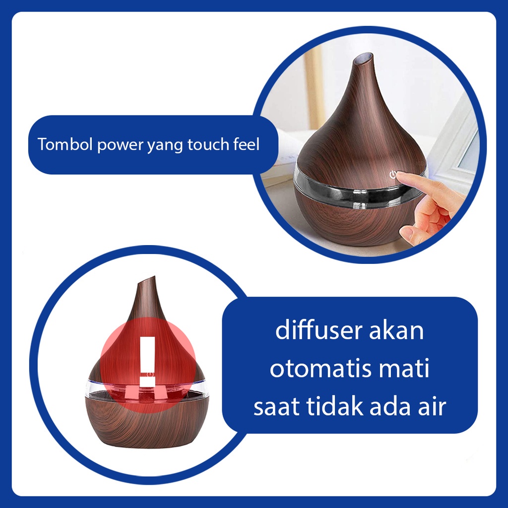 Humidifier diffuser aromaterapi Air Purifier Drop 300ML || Pengharum Ruangan &amp; Aromaterapi