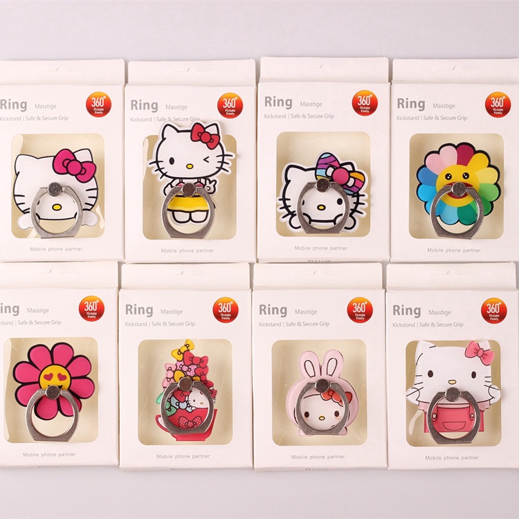 1pc Ring Holder Bentuk Hello Kitty Untuk Handphone Universal