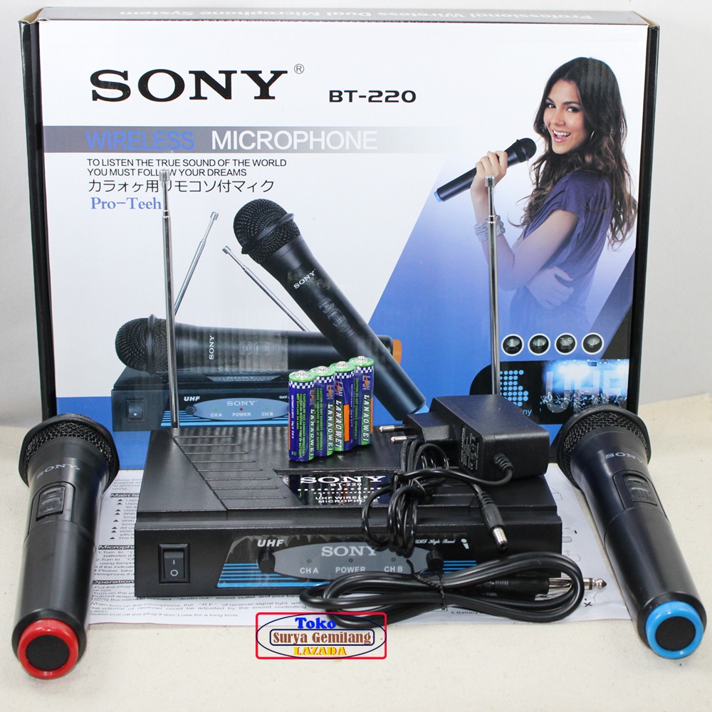 Microphone SONY BT 220 Wireless Double Mic - Mikrofon tanpa kabel