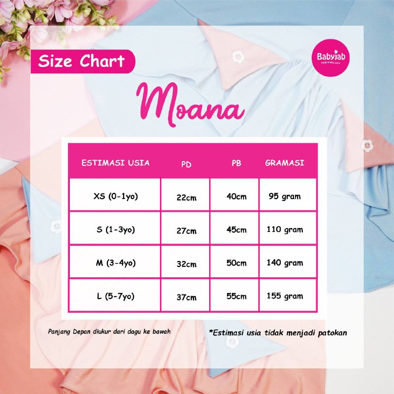 Babyjab Moana Hijab Anak Lucu Perempuan - Baby Jab Jilbab Cewek Usia 1 2 3 4 5 6 7 Tahun