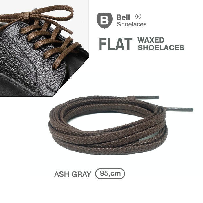 Tali sepatu Lilin Flat 95cm WAXED SHOELACE Ash Grey