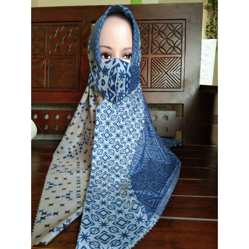 Jilbab+ masker Umama motif no 4