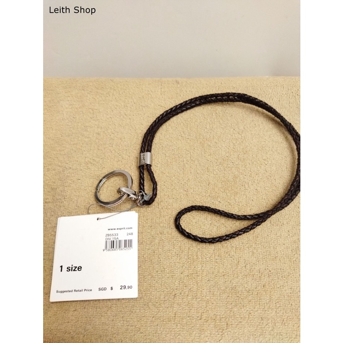 Tali Kulit Esprit Original Leather Strap Phone Kunci Dompet Pouch Ori