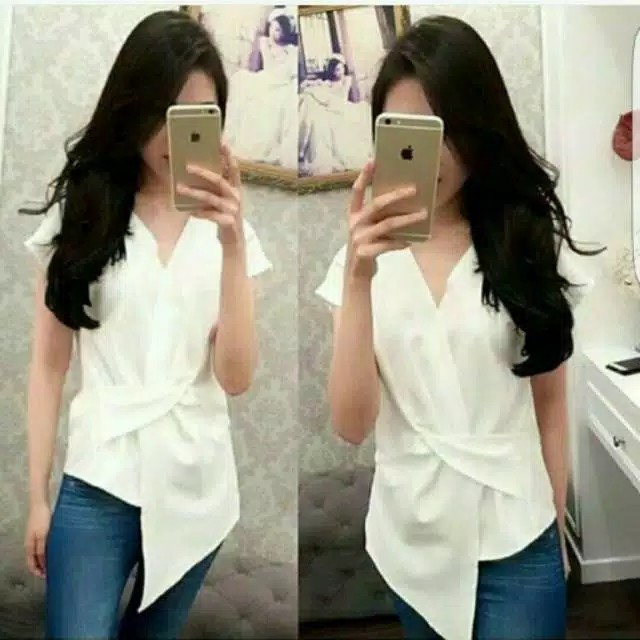 Lexander Fashion Kimonosia Top blouse-PUTIH