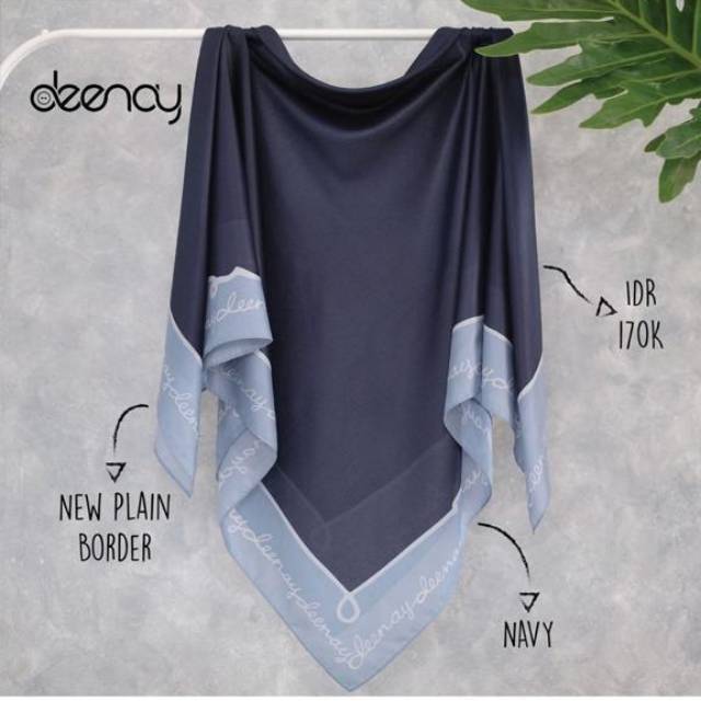 ( NEW) Deenay New Plain Border Scarf NAVY