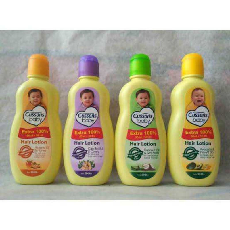 Cussons Baby Hair Lotion Natural Kemiri 100ml +100ml /original