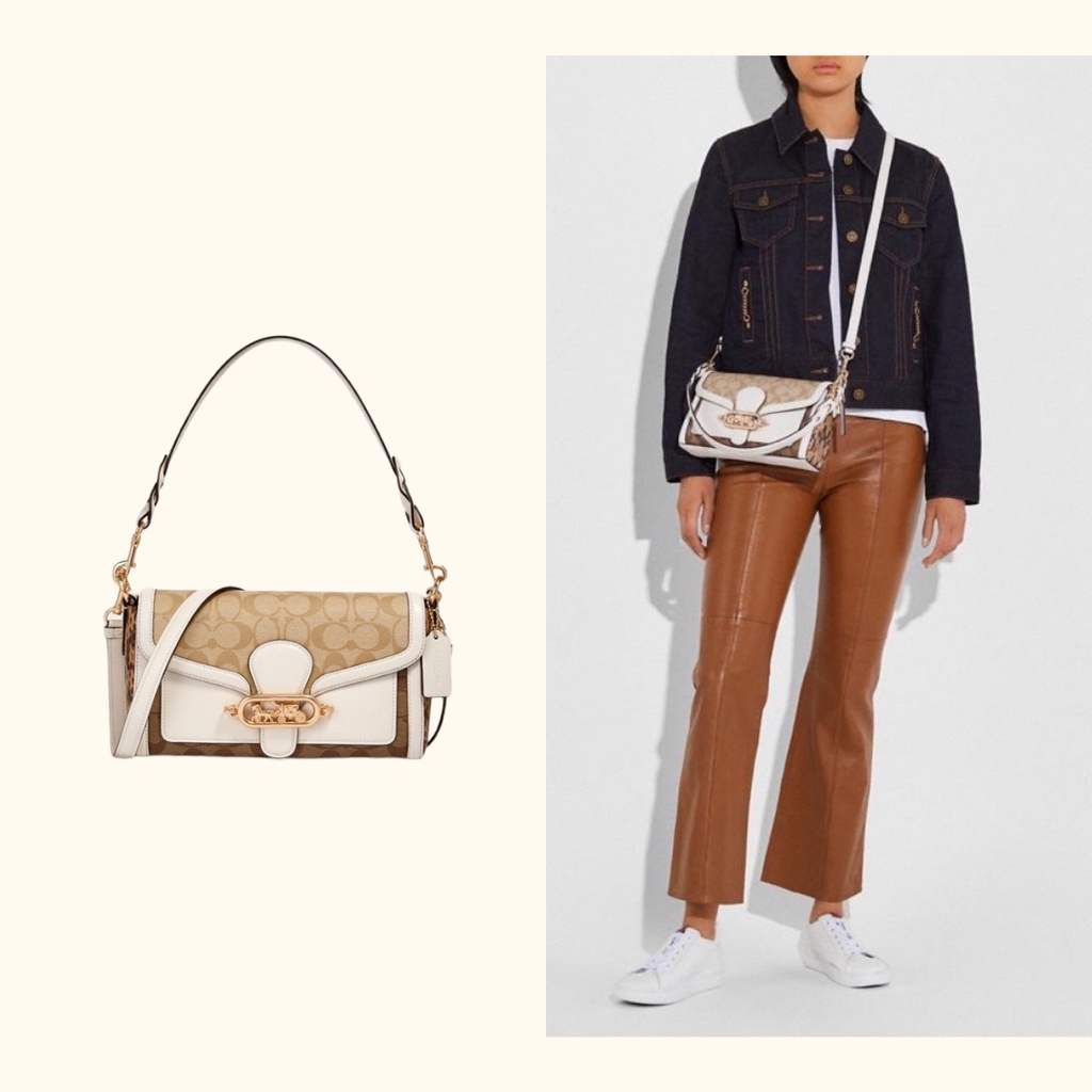 Coach 2723 Jade Shoulder Bag in Blocked Signature Canvas - Snakeskin Detail