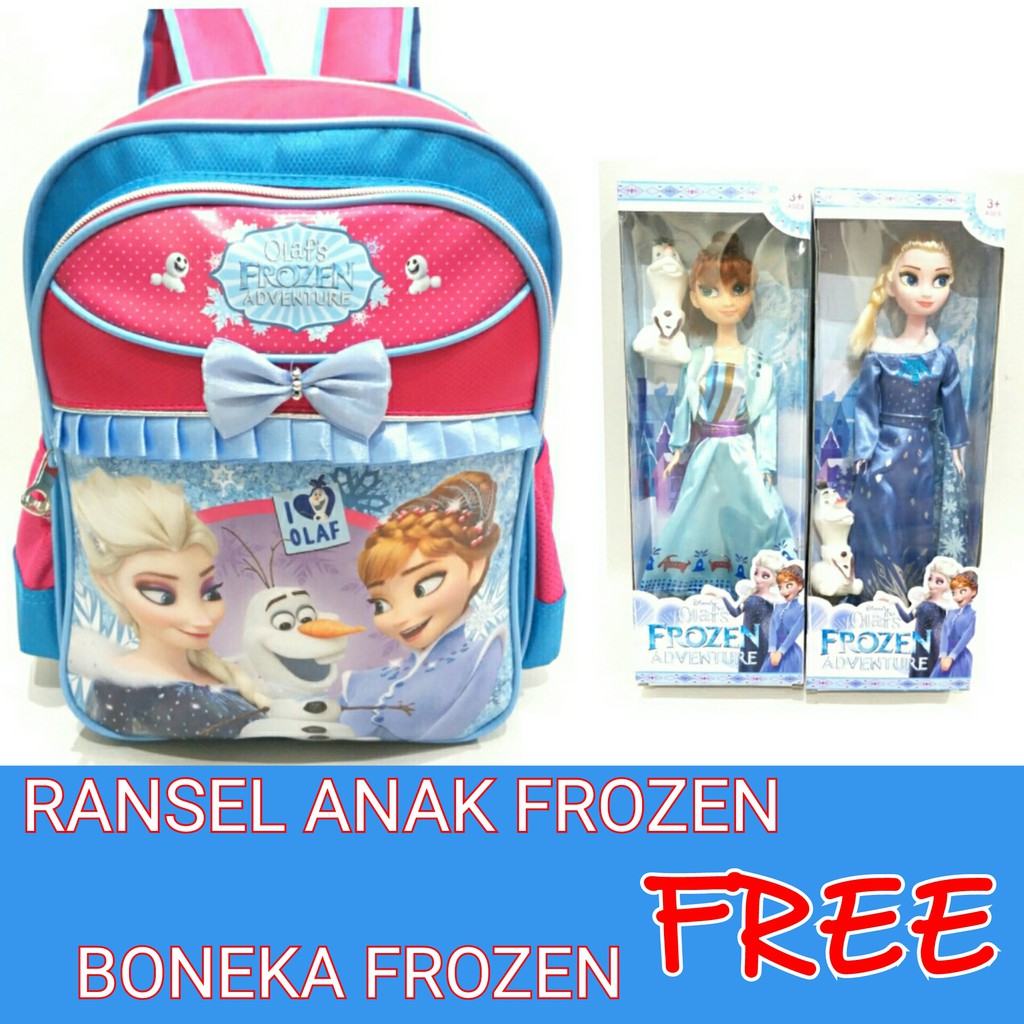 Promo Tas Ransel Anak Perempuan Pita Untuk TK SD Bonus Boneka