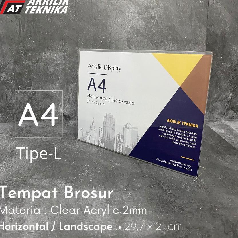 

Action Now-- TEMPAT BROSUR / TENT HOLDER AKRILIK DISPLAY LANDSCAPE A4 TIPE L*