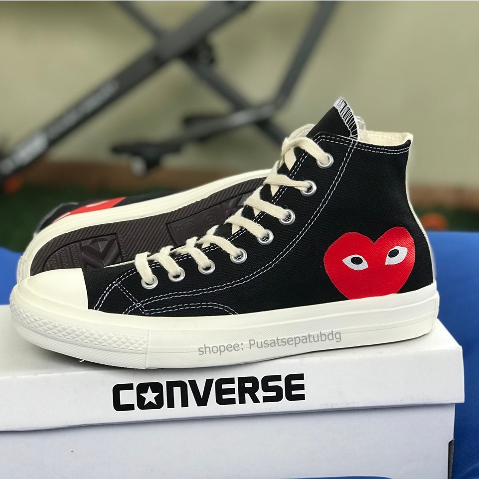 CONVERSE 70S PLAY CDG COMME DES GARCONS HIGH BLACK WHITE