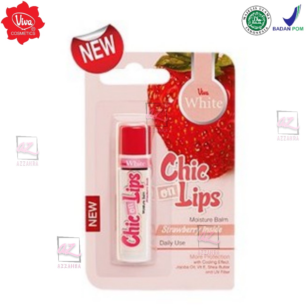 Viva Chic On Lips Lip Balm Pelembab Bibir Moisture Jojoba Oil, Aloe UV Filter Vit E 4.2g