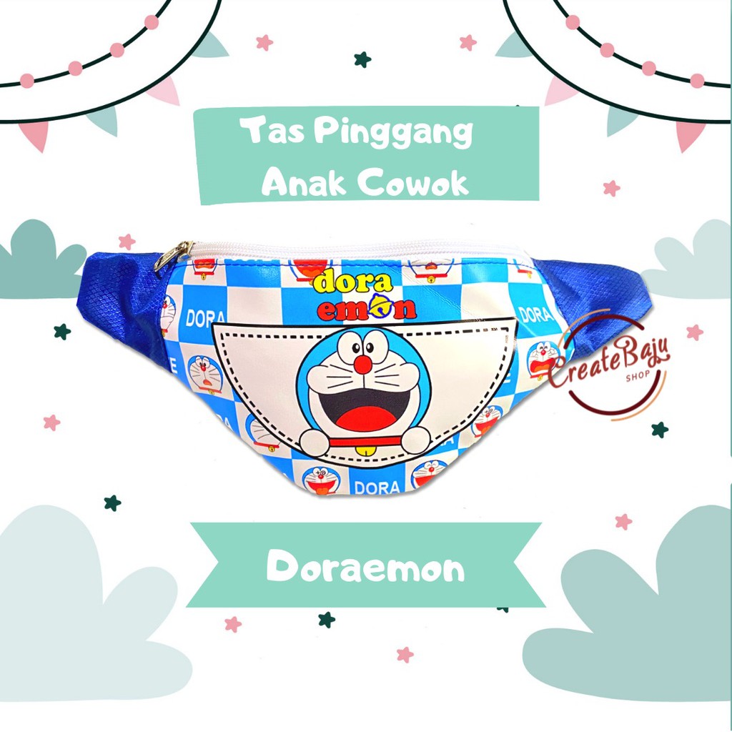 TAS PINGGANG ANAK MURAH DORAEMON WAIST BAG ANAK TERMURAH KARAKTER KARTUN