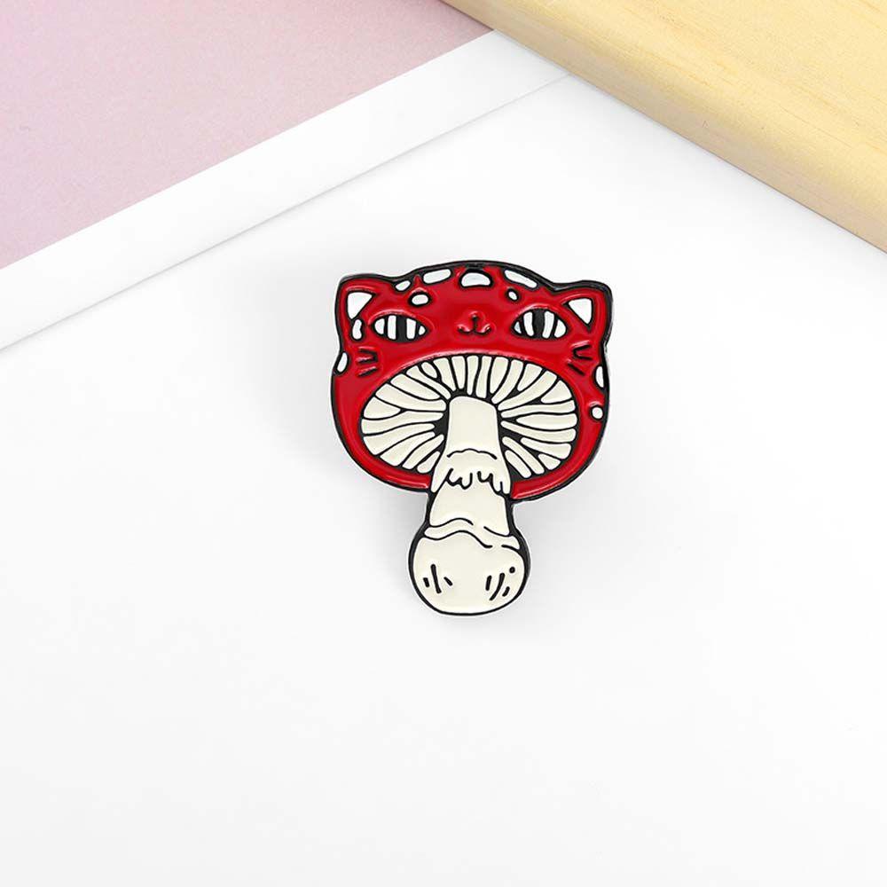 Needway   Jamur Bros Hadiah Untuk Wanita Pria Fashion Perhiasan Aksesoris Mushroom Travel Commemorative Badge Pin Enamel Pin