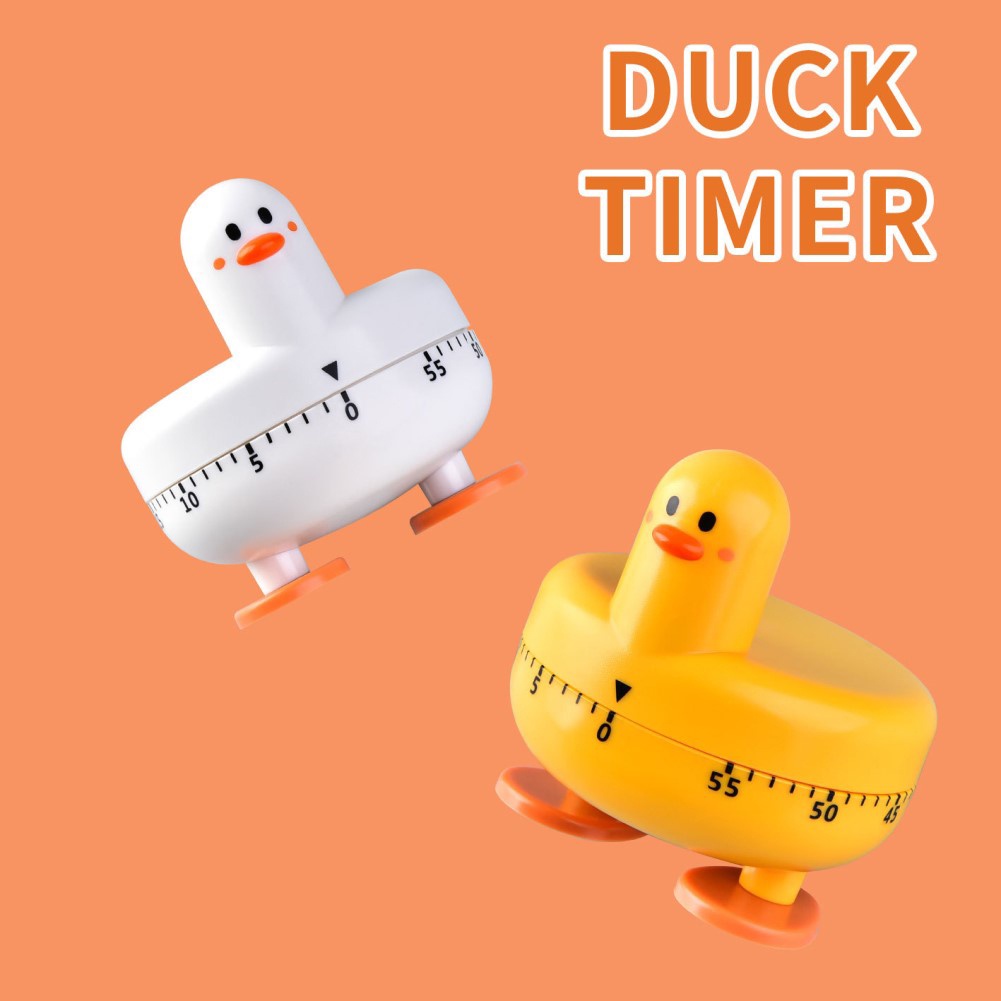 Cute Duckling Desktop Learning Timer Cartoon Rotating Mechanical Timer Kitchen Baking Timing Reminder OW