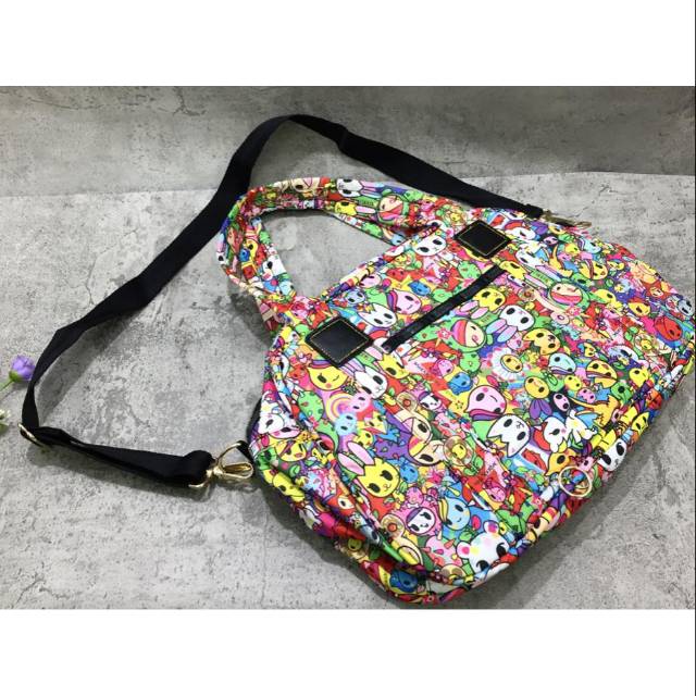 Lesportsac x tokidoki tas gym original carryall authentic asli Reply Portcase Nylon Handbag travel