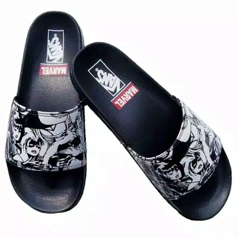 Sandal Selop Pria VANS MARVEL Sendal Slop Hitam