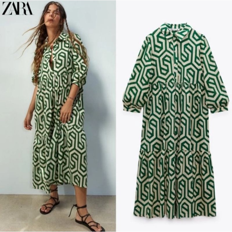 ZARA GEOMETRIC PRINT DRESS|BY JRY