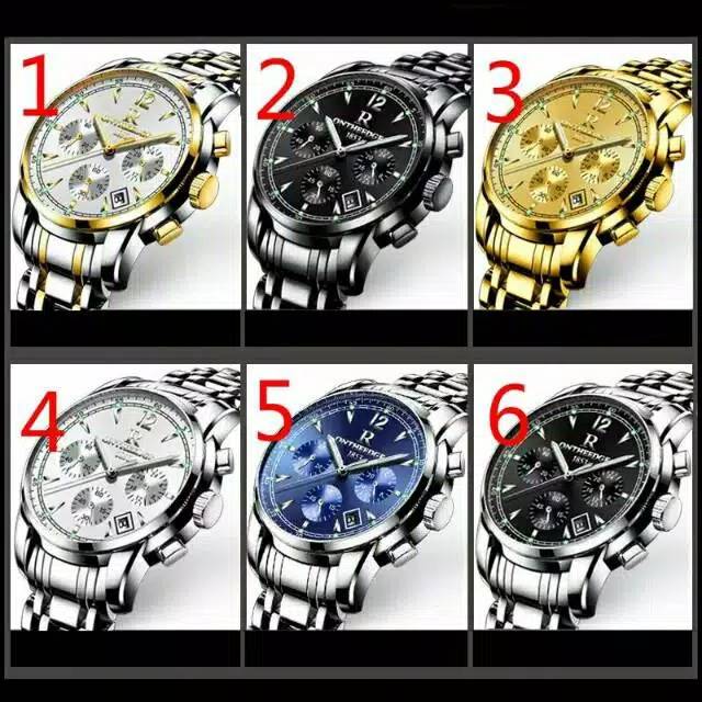 Jam pria tali rantai baja  R.ONTHEEDGE crono aktif