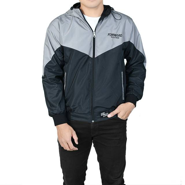 Jaket parasut winbreaker pria original forward