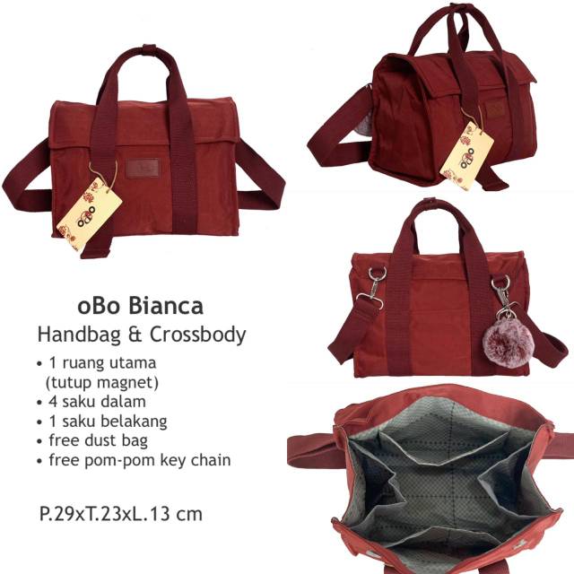 Tas wanita selempang handbags obo bianca original import waterproof cyutebags