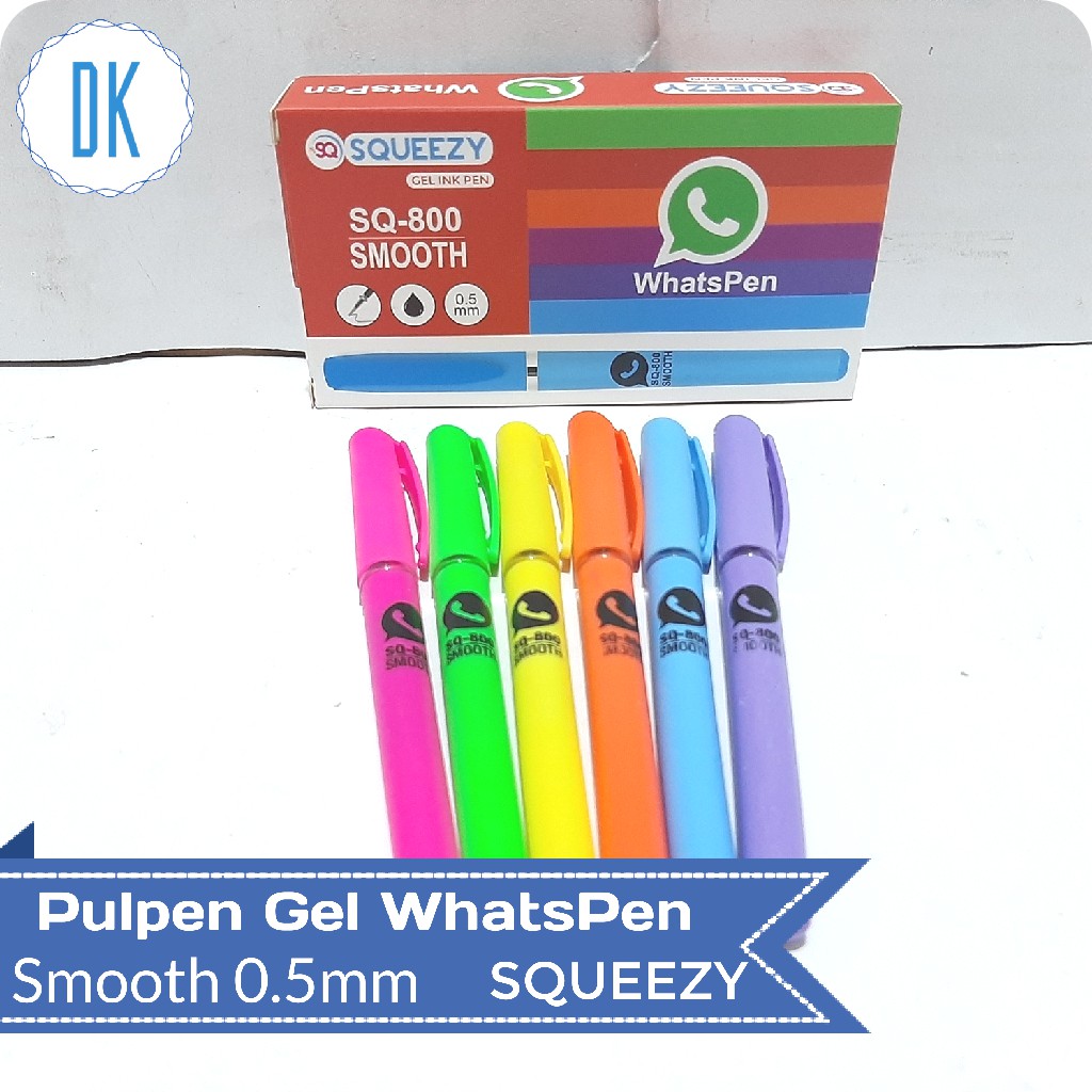 

Pulpen Gel Squeezy Smooth 0.5 Whatspen isi 12