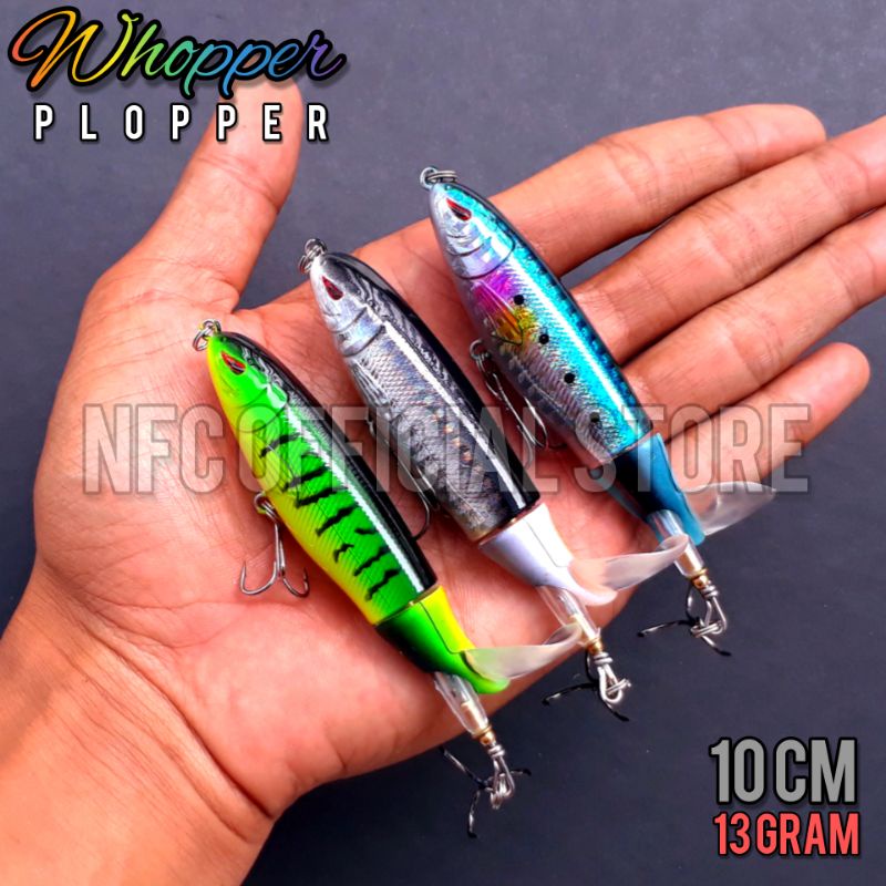 Umpan casting Whopper Plopper Popper 10cm 13gram dengan baling-baling berputar