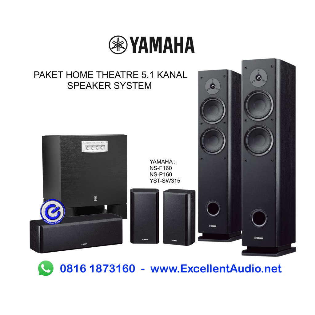 Paket Yamaha NSF160 NS F160 NSP160 YST SW315 home theatre speaker system 5.1 kanal