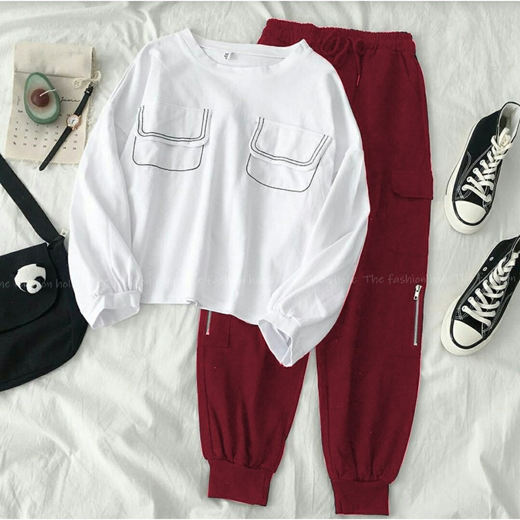 FWG - STELAN JOGER WB / SETELAN WANITA SPORTY / SETELAN KOREA TERBARU / STELAN JOGER DAN BAJU
