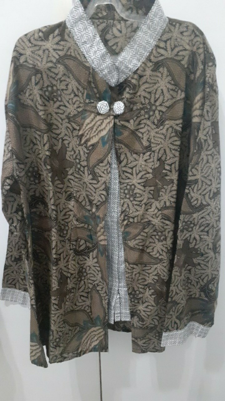 Tey-17 Batik Wanita Asj Sa Hrb026 Kenongo Kemeja Tosca Pendek