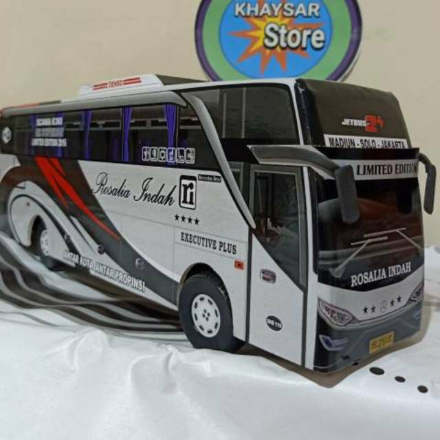 Miniatur Bus bis / mainan bus bis rosalia indah silver shd